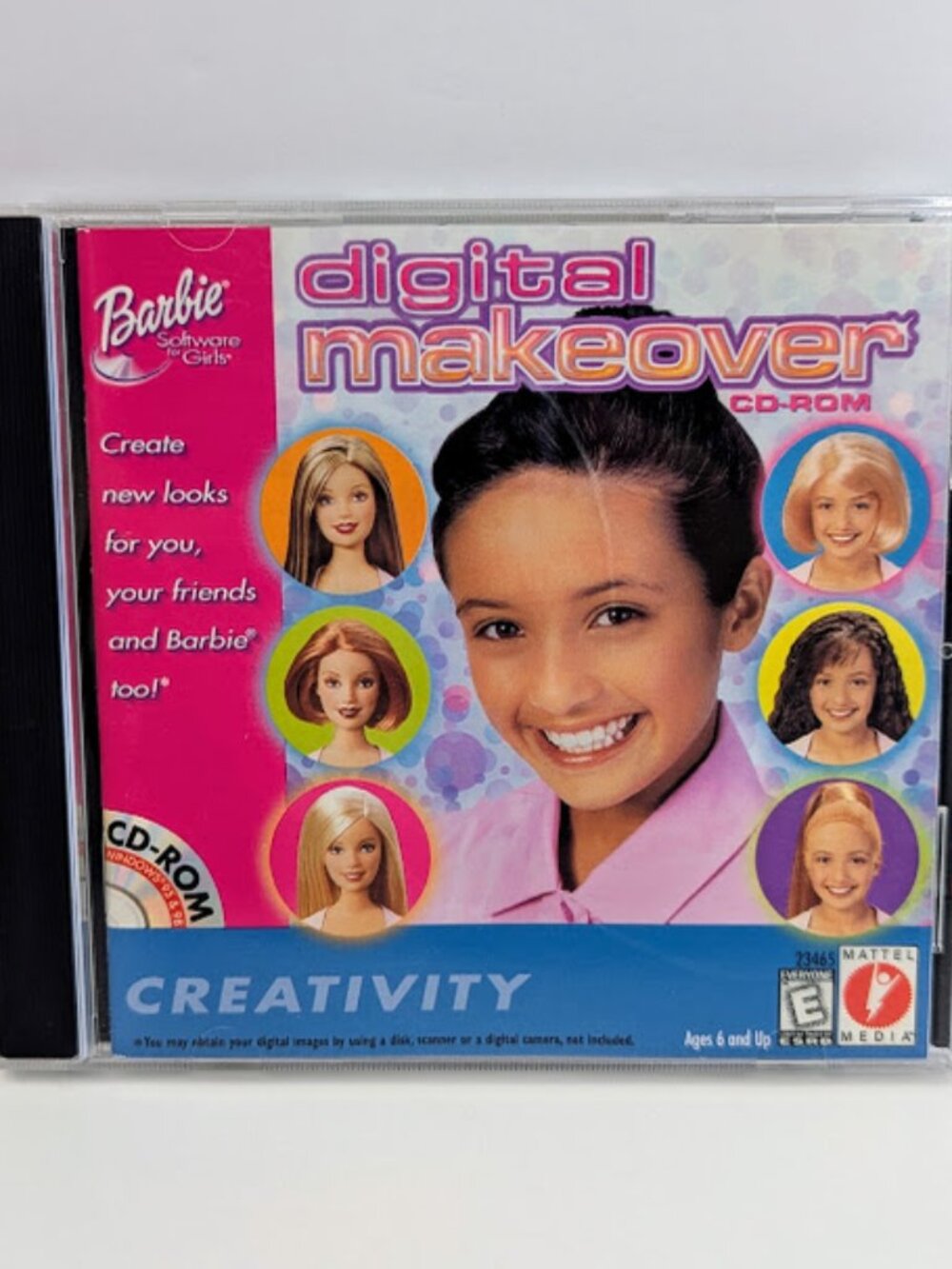 Barbie Digital Makeover PC CD-ROM Game Mattel Media Vintage Windows 95 98